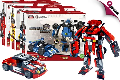 From QR49, Create 3D Fun with Educational Toy Building Bricks - Choose from 7 Transforming Robot Shapes! (Up to QR240 Value)